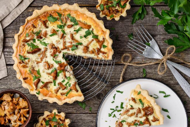 Tarta z kurkami i tofu - eleganckie danie prawie bez kalorii